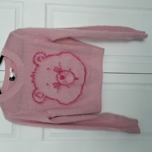 Fluffy Care Bear cropped sweater sz M